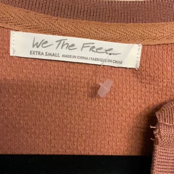 NWT We The Free by Free People Mikah Notch neck top, size XS autumn combo - Picture 6 of 11